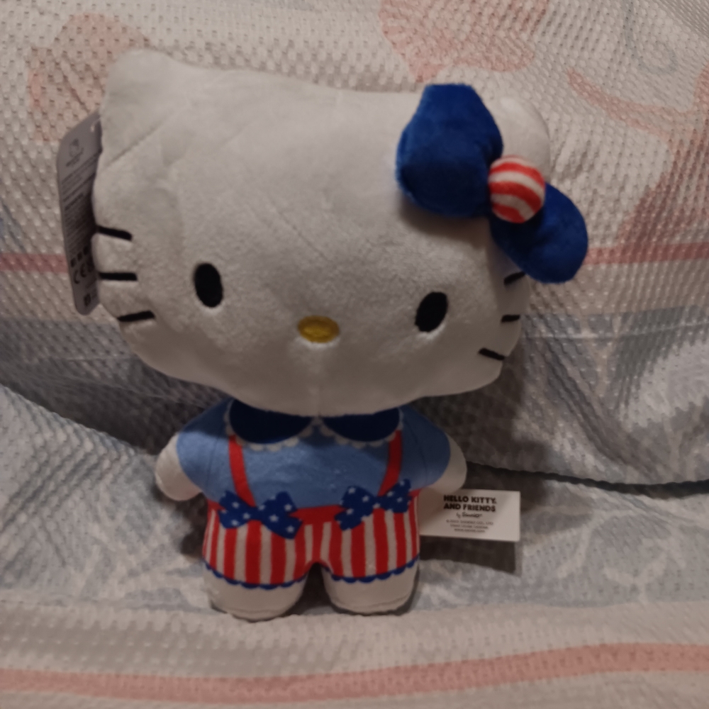🪞Hello Kitty Plush in Blue and Red Stripes